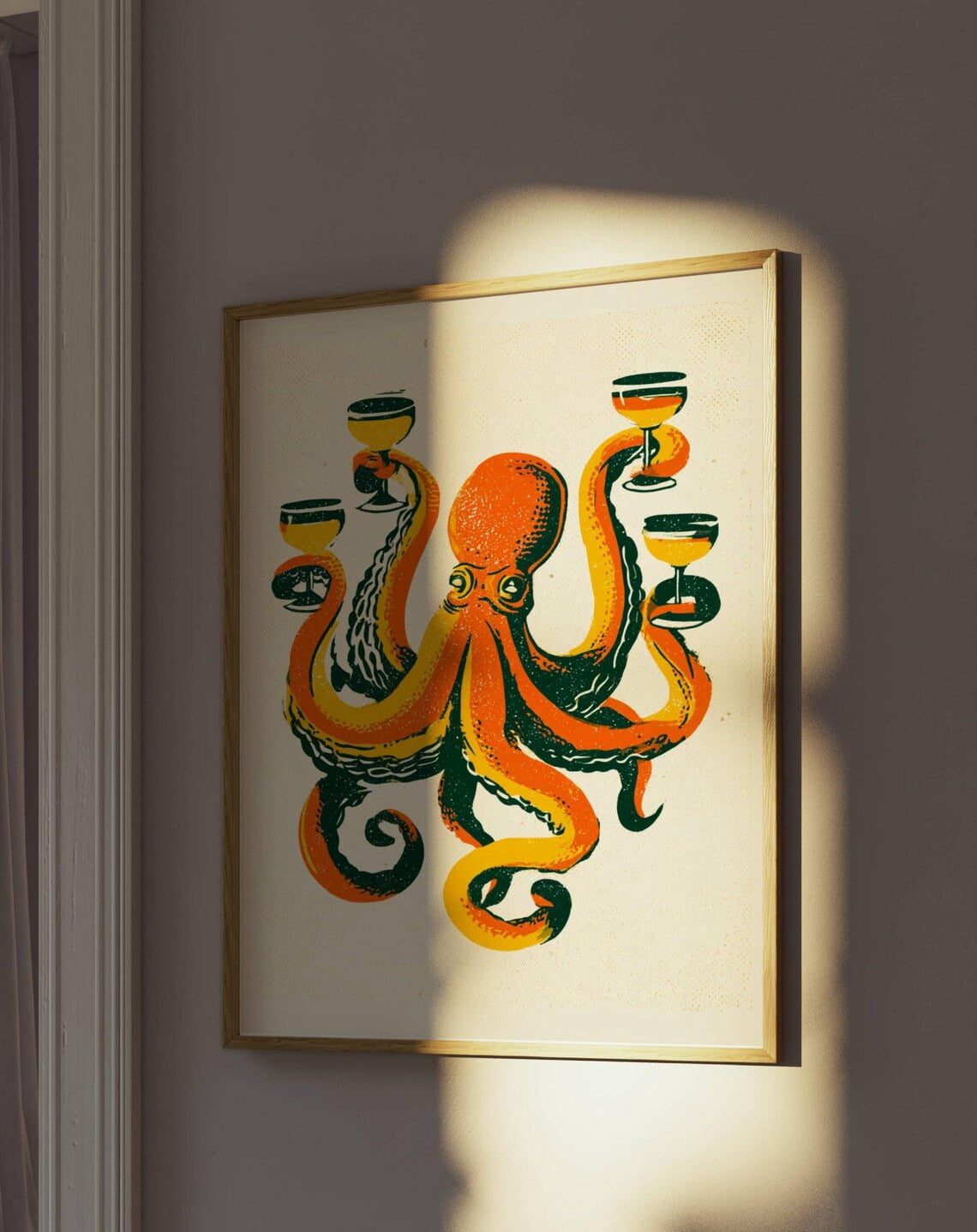 Octopus Wall Art, Funky Cocktail, Bar Cart, Apartment, Maximalist ...