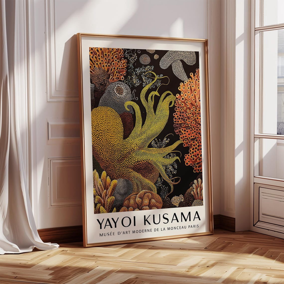 Octopus Wall Art Yayoi Kusama Style Ocean Print – Abstract Dot Painting ...