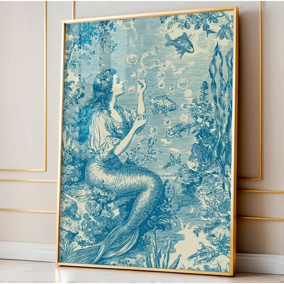 Octopus Watercolor Whimsical Ocean Soft Pink Blue Poster Unframed Paper Print