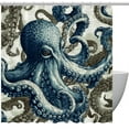 thumbnail image 1 of Octopus Waterproof Shower Curtain Set with Hooks, Printed Bathroom Decoration - Curtain Sets for Bathroom Curtains, 1 of 5