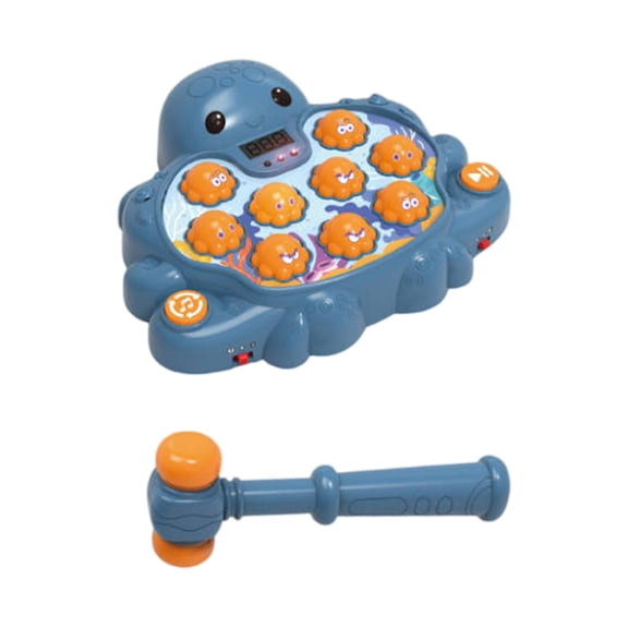 Octopus Whack-a-Mole Game Machine with Hammers, Arcade Style Whacking Game for Family Fun and Stress Relief, Royal Blue Color