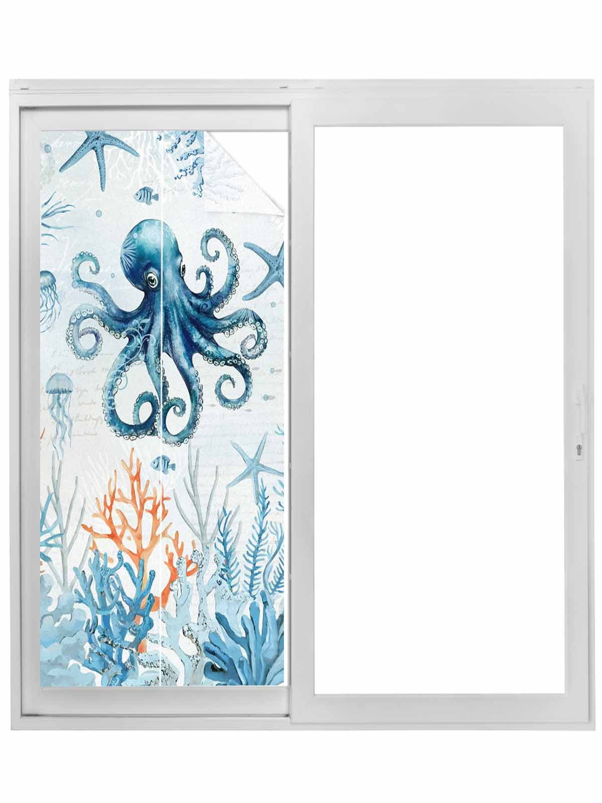 Octopus Window Privacy Film Stained Glass Window Film Decorative ...