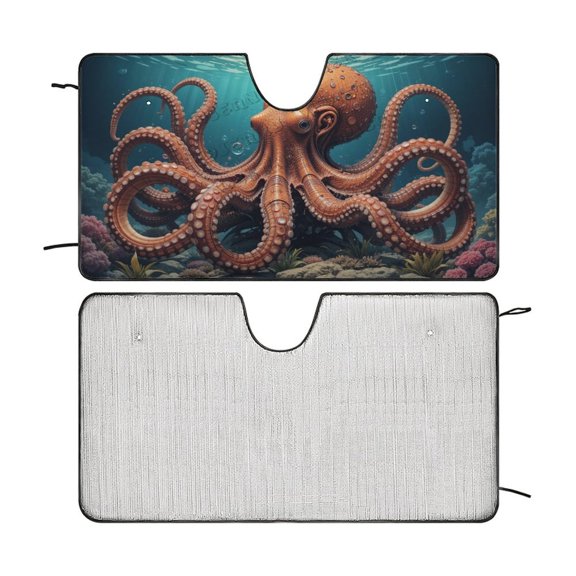 Octopus Windshield Sunshade Car Sun Shade Protector for Small Car SUV Front Window 55"x30"