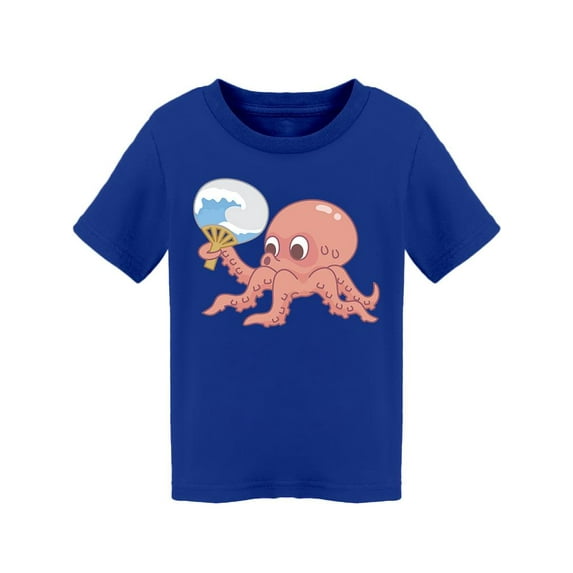 Octopus With Fan T-Shirt Toddler -Image by Shutterstock, 5 Toddler