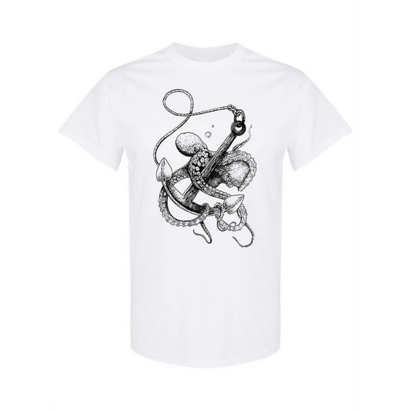 Octopus With Sea Anchor T-Shirt Men -Image by Shutterstock, Male x-Large