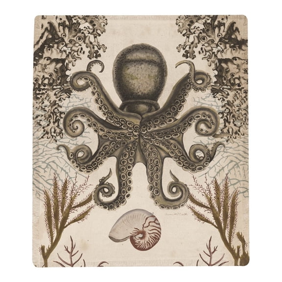 Octopus World Poly Throw 50x60 Polyester Throw