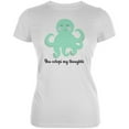 thumbnail image 1 of Octopus You Octopi My Thoughts Occupy Cute Pun  Juniors Soft T Shirt White X-LG, 1 of 1