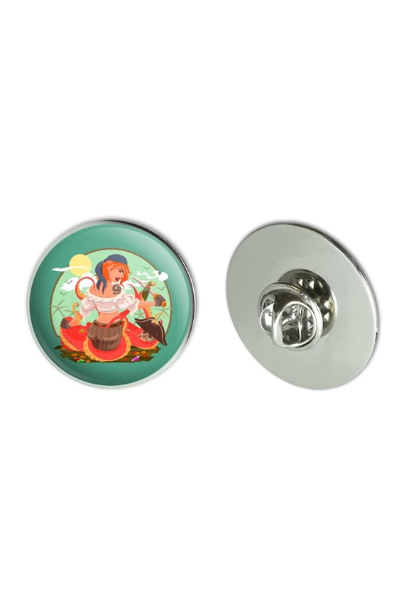 Octopus and Pirate Booty Metal 1.1" Tie Tack Hat Lapel Pin Pinback