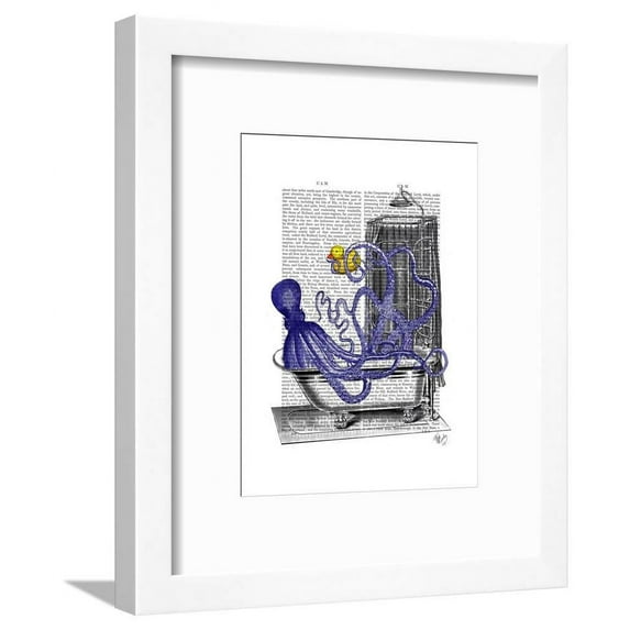 Octopus in Bath, Animals Framed Art Print Wall Art by Fab Funky Sold by Art.Com