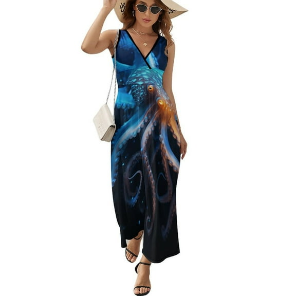 Octopus in The Mysterious Ocean Art Sleeveless Dress Women's Summer Suit Dresses for Women 2025 Luxury Party Dress