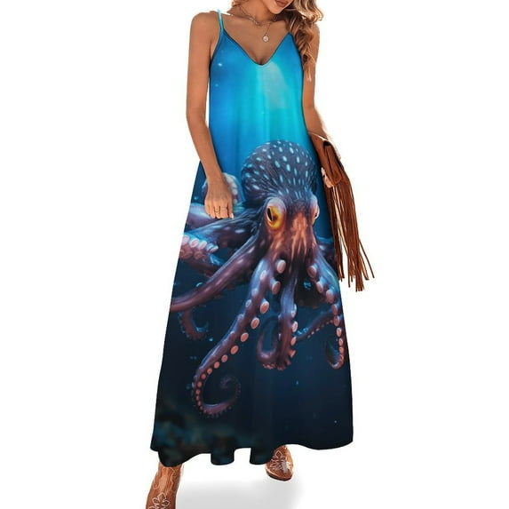 Octopus in The Mysterious Ocean Fine Art Sleeveless Dress Summer Dress Woman 2025