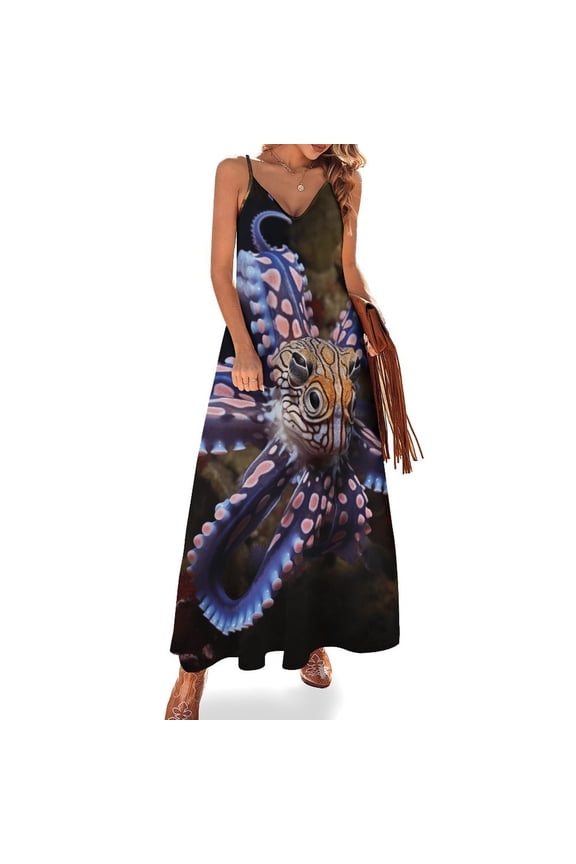 Octopus in The Mysterious Ocean Fine Art Sleeveless Dress Summer Dress Woman 2025