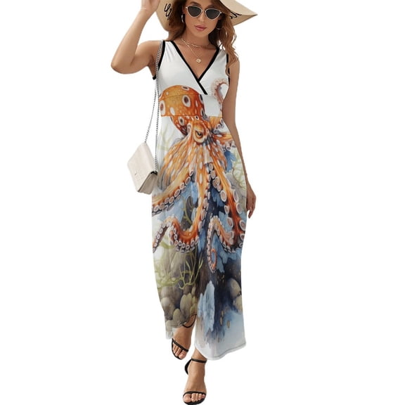 Octopus in The Mysterious Ocean Pattern Design Sleeveless Dress Summer Clothes for Women Women's Clothing 2025