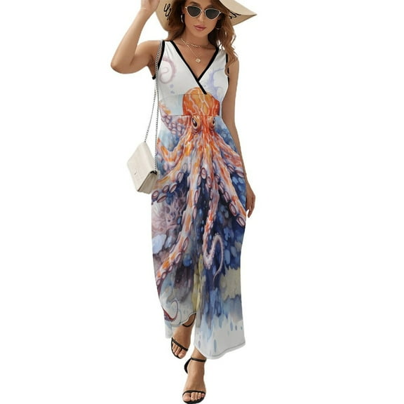 Octopus in The Mysterious Ocean Pattern Design Sleeveless Dress Summer Clothes for Women Women's Clothing 2025