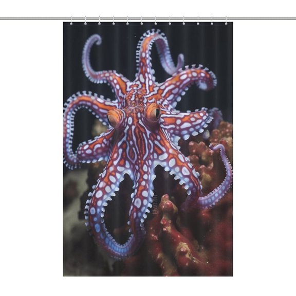 Octopus in The Mysterious Ocean Shower Curtain Cloth Fabric Bathroom Decor with Hooks
