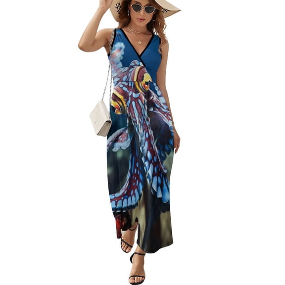 Octopus in The Mysterious Ocean Sleeveless Dress Woman Fashion Long Dresses Women's Summer Suit Dress 2025