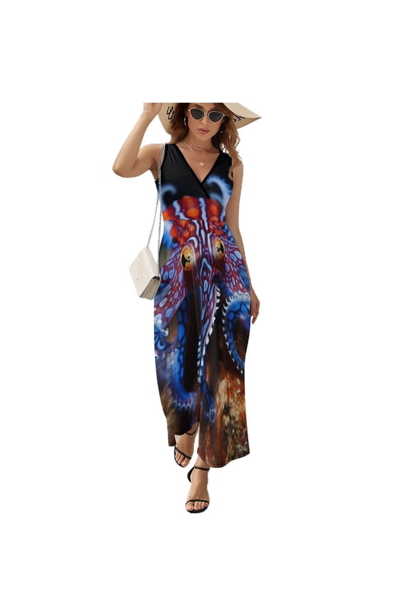 Octopus in The Mysterious Ocean Sleeveless Dress Woman Fashion Long Dresses Women's Summer Suit Dress 2025
