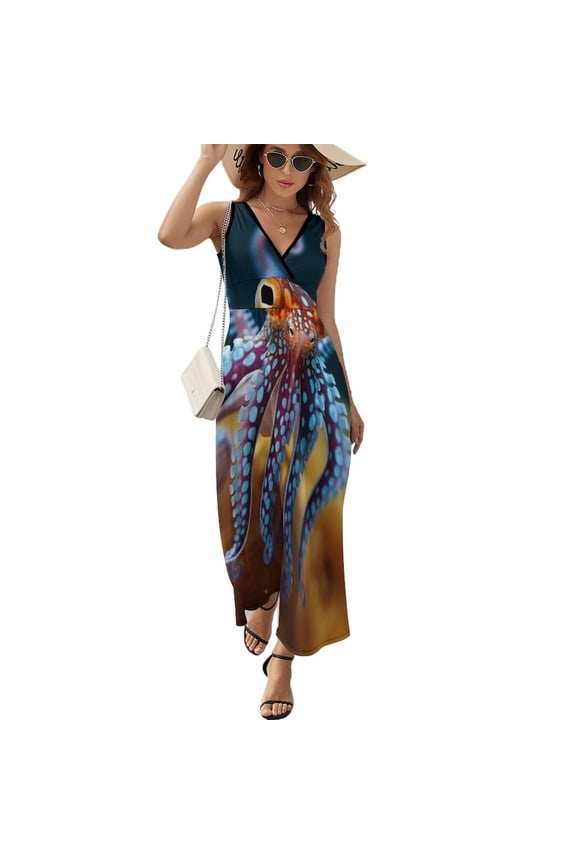 Octopus in The Mysterious Ocean Sleeveless Dress Woman Fashion Long Dresses Women's Summer Suit Dress 2025