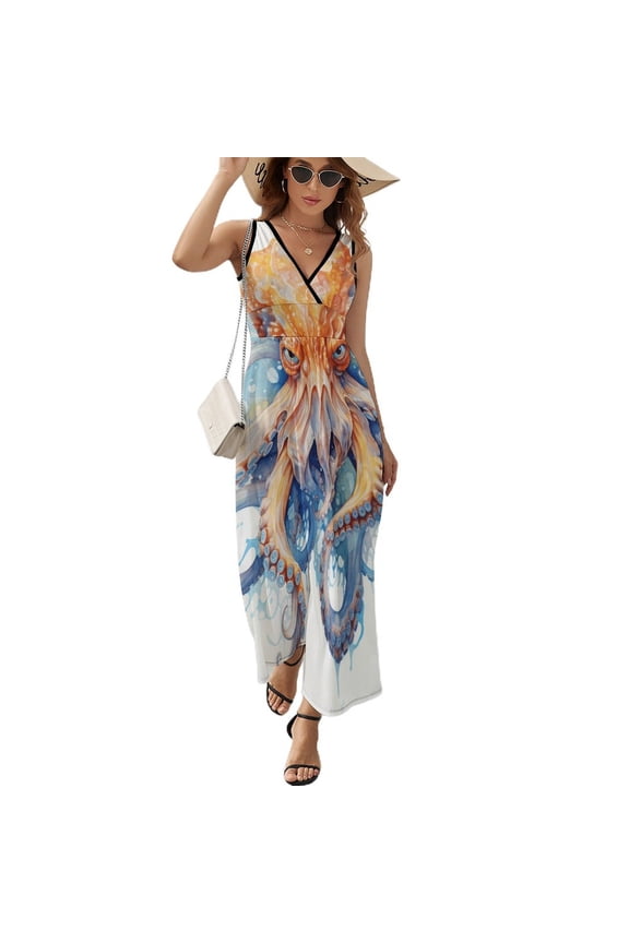 Octopus in The Mysterious Ocean Sleeveless Dress Woman Fashion Long Dresses Women's Summer Suit Dress 2025