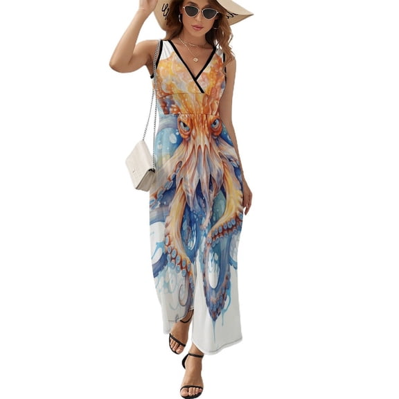 Octopus in The Mysterious Ocean Sleeveless Dress Woman Fashion Long Dresses Women's Summer Suit Dress 2025