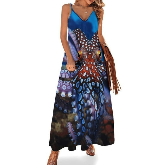 Octopus in The Mysterious Ocean Sleeveless Dress Women's Luxury Party Dress Birthday Dresses for Women
