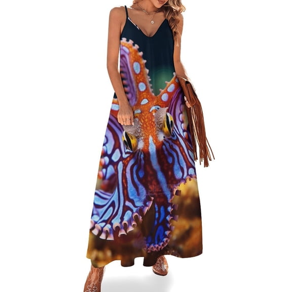 Octopus in The Mysterious Ocean Sleeveless Dress Women's Luxury Party Dress Birthday Dresses for Women