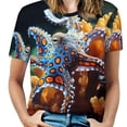 thumbnail image 1 of Octopus in The Mysterious Ocean Women's T-Shirt Short Sleeve T Shirts Tops Tee Ladies Loose T, 1 of 6