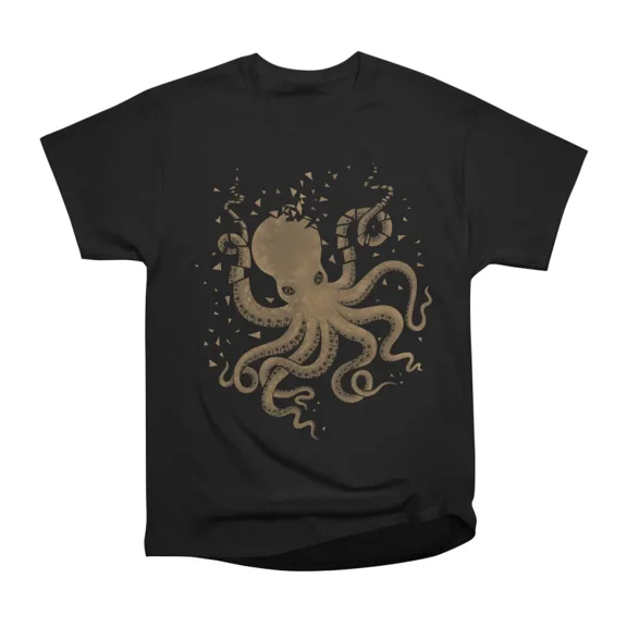 Octopus in the Deep Light on Dark Version T-Shirt Tee Gift For Him Merch For Her Apparel F