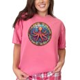 thumbnail image 1 of Octopus stained glass design shirt, unique ocean themed t-shirt, vibrant marine life art apparel, colorful sea animal graphic tee, Crunchberry Comfort Colors T-Shirt, 3XL, 1 of 1