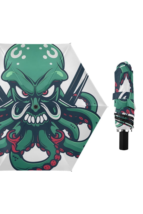 Octopus with Knife Compact Sun Umbrella Windproof Travel Umbrellas for Rain Strong Portable UV Protection