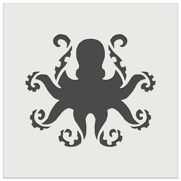 Octopus with Twisting Tentacle Arms DIY Cookie Wall Craft Stencil - 7.0 Inch