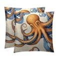 thumbnail image 1 of Octopus with Unique Patterns Covers - Set of 2 Throw Pillows for Home Decor - Available in 16x16, 18x18, 20x20 Inches for Various Occasions, 1 of 6