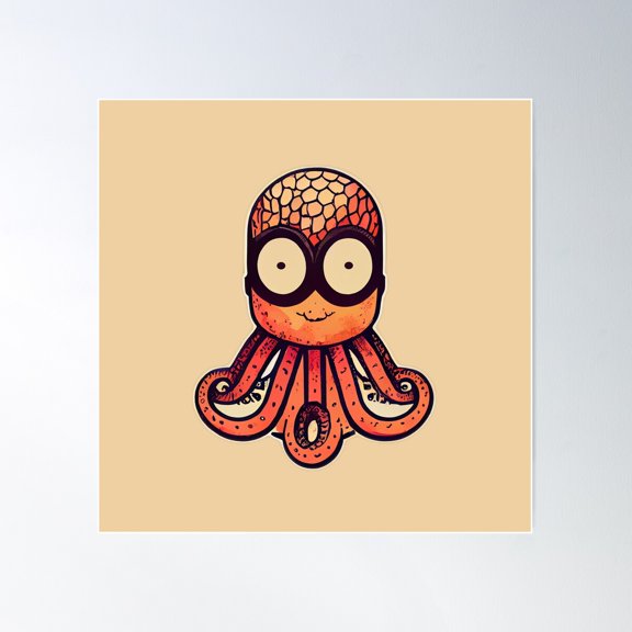 Octopussy Poster Wall Art, Modern Wall Decor For Living Room Bedroom, 17x17 UNFRAMED