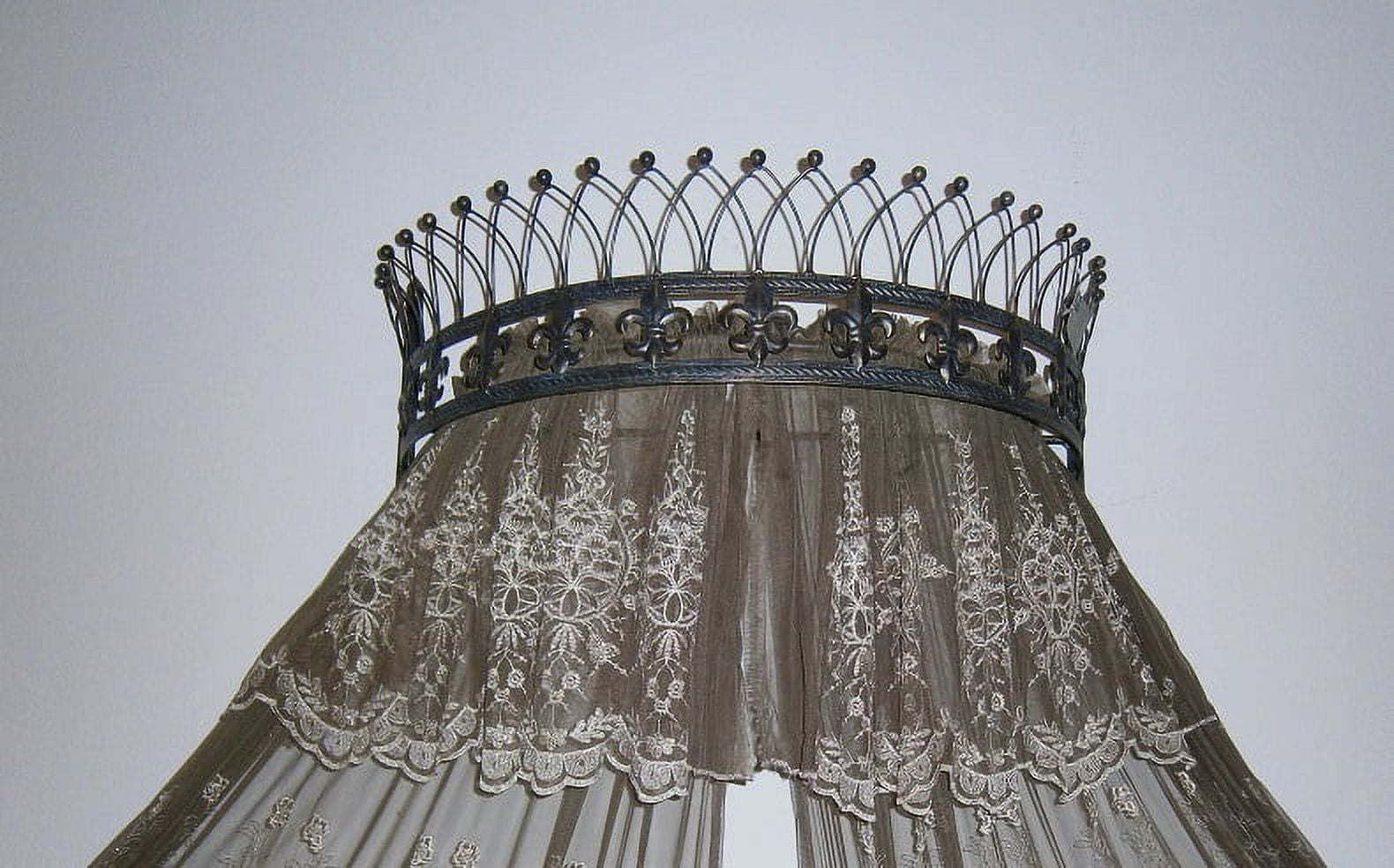 Rustic Teester OctoRose Bronze Metal Wall Teester Bed Canopy Drapery Crown Hardware ...