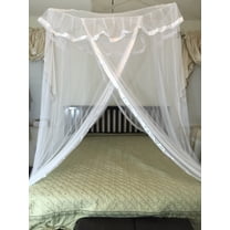 Octorose ® Poles Cross Top Bed Canopy Functional Mosquito Insect Netting Queen, King and Cal King Bed