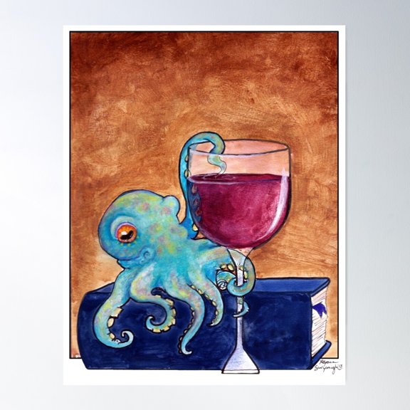 Octowine Poster Wall Art, Modern Wall Decor For Living Room Bedroom, 16x24 UNFRAMED