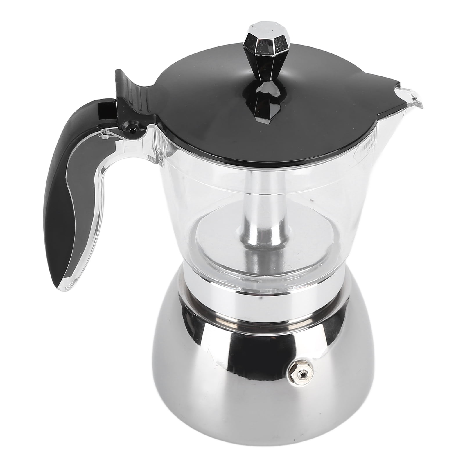 Moka Induction Stovetop Espresso Maker,Crystal Glass-top & Stainless Steel Espresso  Moka Pot,Classic Italian coffee maker