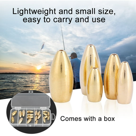 Octpeak  Copper Fishing Brass Sinkers Lightweight Sinker Kit Set With Box, Fishing Sinker Kit