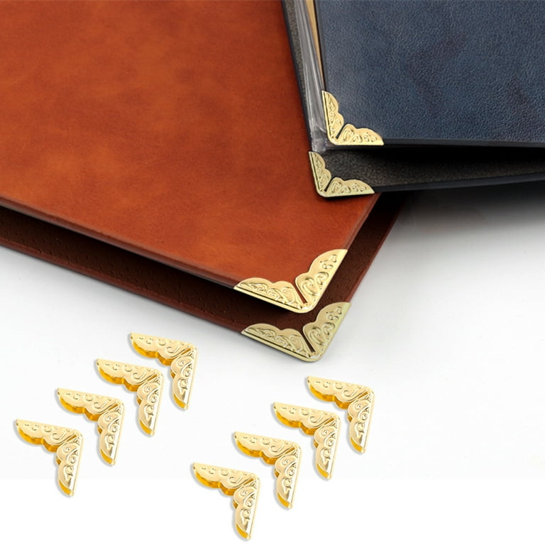 Octpeak File Corner Protectors, Metal Book Corner Protectors, For  Scrapbooking Craft Tool Decorative Gift Book