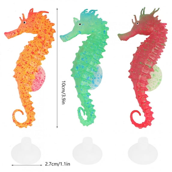 Octpeak Fish Tank Sea Horse Decoration, Silicone Luminous S Aquarium Bionic Sea Horse, Horse Bionic Sea Aquarium For Fish Tank