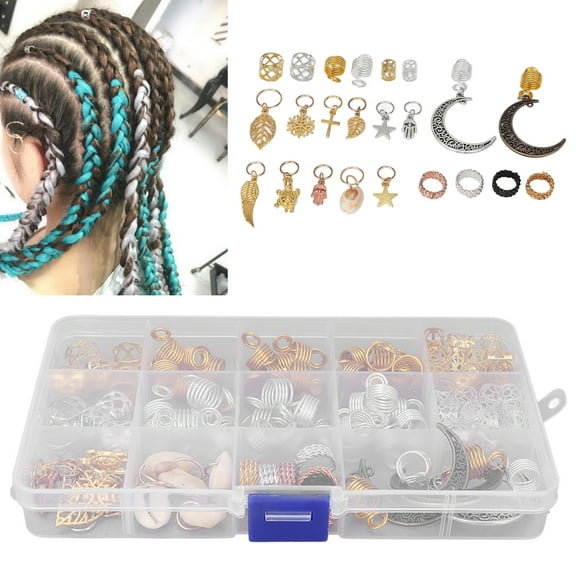 Octpeak Hair Braid Clips,117pcs Fashionable Hair Dreadlocks Beads Exquisite Shape Hair Jewelry For Parties Weddings
