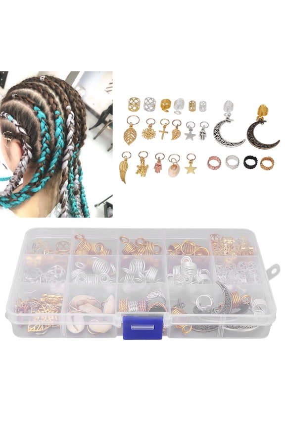 Octpeak Hair Braid Clips,117pcs Fashionable Hair Dreadlocks Beads Exquisite Shape Hair Jewelry For Parties Weddings