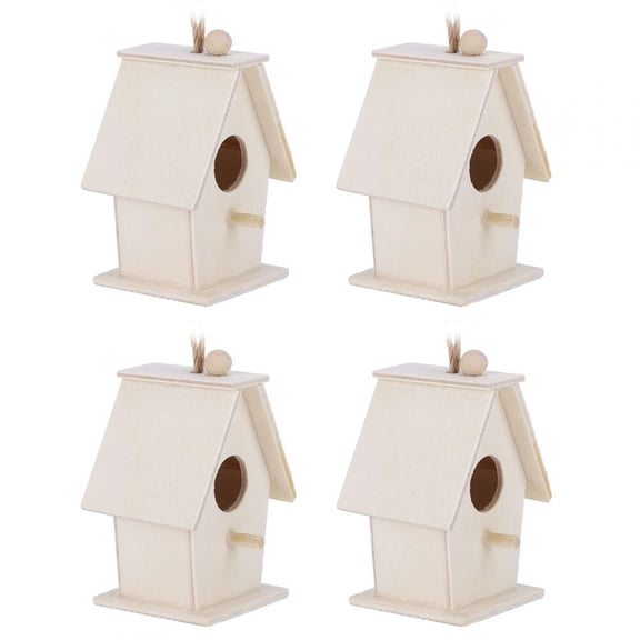 Octpeak Hanging Bird House Bird House, Moistureresistant 4Pcs Soft Texture Wooden Bird House, Nests Cage Birds Supply For Swallows Parrots Other Wild Animals Birds