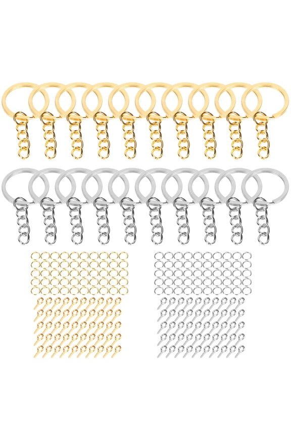 Octpeak Keychain Rings,220Pcs Split Keychain Rings Letters Numbers Pendant Eye Pins For Craft Decoration,Split Rings