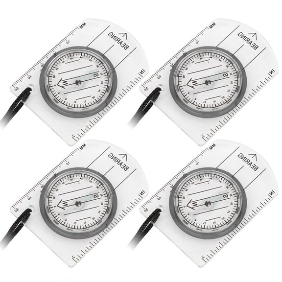 Octpeak Map Scale Compass, Outdoor Map Scale Compass, Acrylic Professional For Hiking Outdoor Activities Camping Outdoor Equipment With Hanging Rope