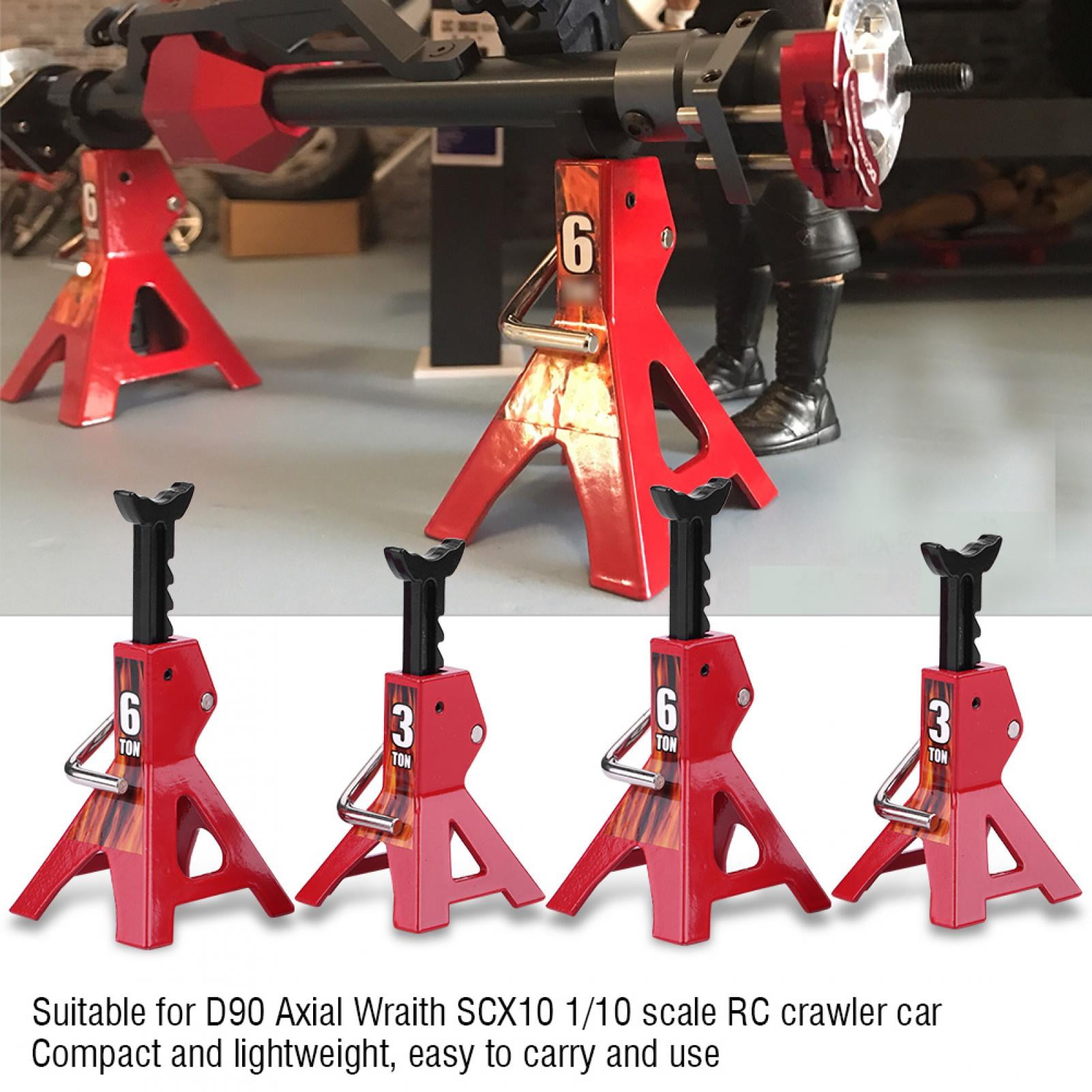 Octpeak Metal 6 Ton 3 Ton Simulation Jack Stands for D90 Axial Wraith SCX10 1/10 RC Crawler Car Model Toy