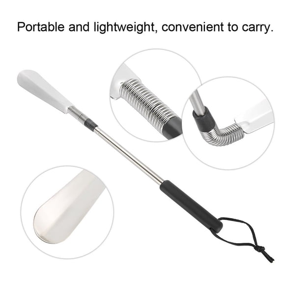 Octpeak Portable Telescopic Extendable Shoehorn, Stainless Steel Collapsible Handled Shoe Accessories, 30.9inch