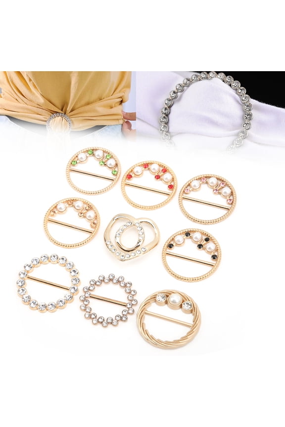 Ring Buckle,9Pcs Rhinestone Scarf Buckle Elegant Fashion Shiny Firm Stable Simplistic TShirt Clip,TShirt Clip