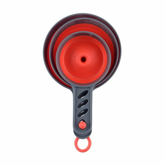 Octtong Funnel 3 Pcs Kitchen Funnels Silicone Funnels for Liquid Transfer Wide Mouth Funnels for Mason Jars Large Medium for Home Kitchen (Red)