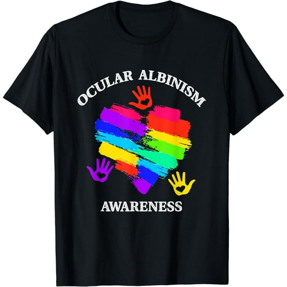 Ocular Albinism Awareness Funny Wear Rainbow T-Shirt